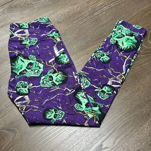 LuLaRoe Women’s Leggings with Green Monster Print